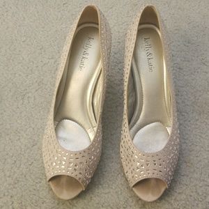 Jeweled silver heels